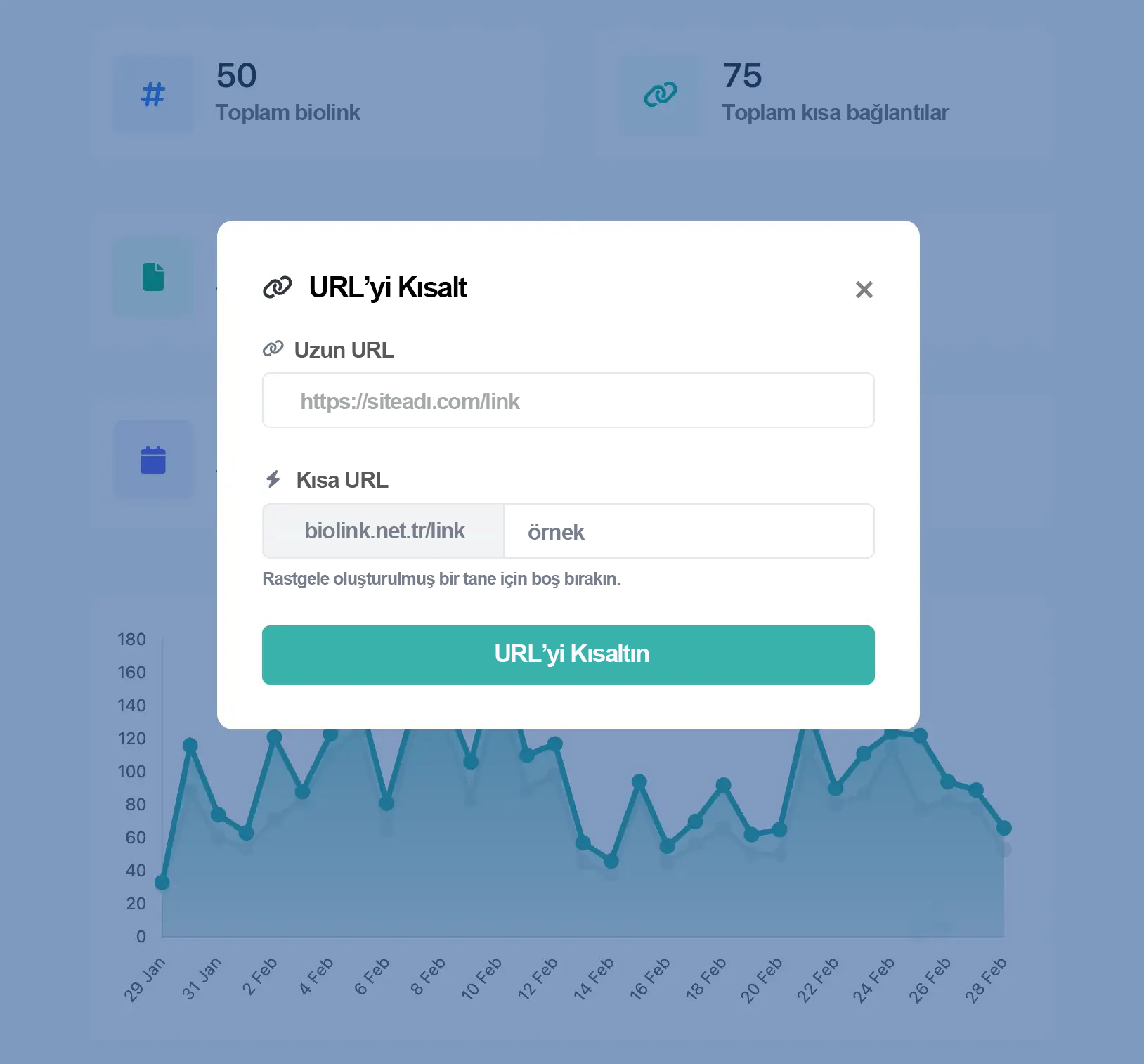 Uygulama kısa URL düzenleme sayfasının ekran görüntüsü
